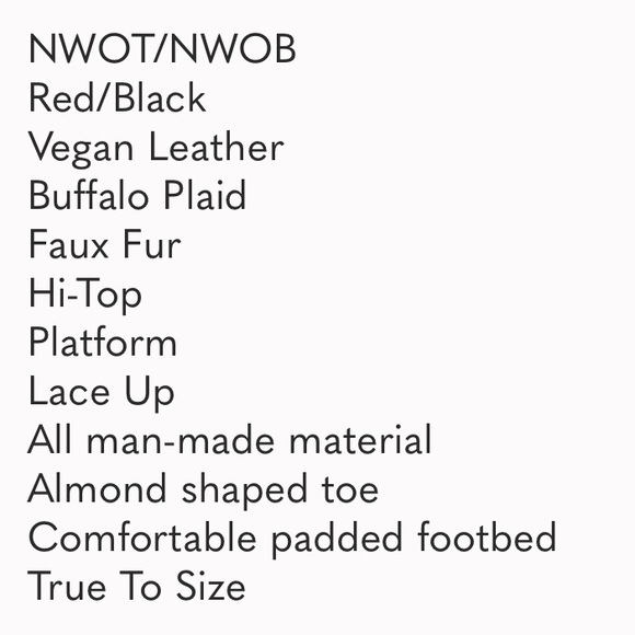 March Fisher Fellow Buffalo Plaid & Faux Fur Hi-Top Sneaker Size 8.5 - Picture 7 of 7